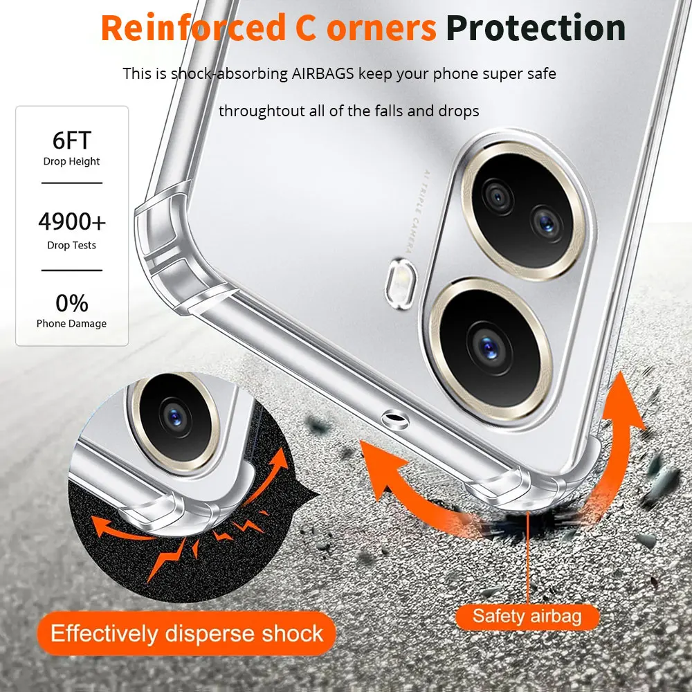 Shockproof Clear Phone Case - Soft Silicone Protective Cover