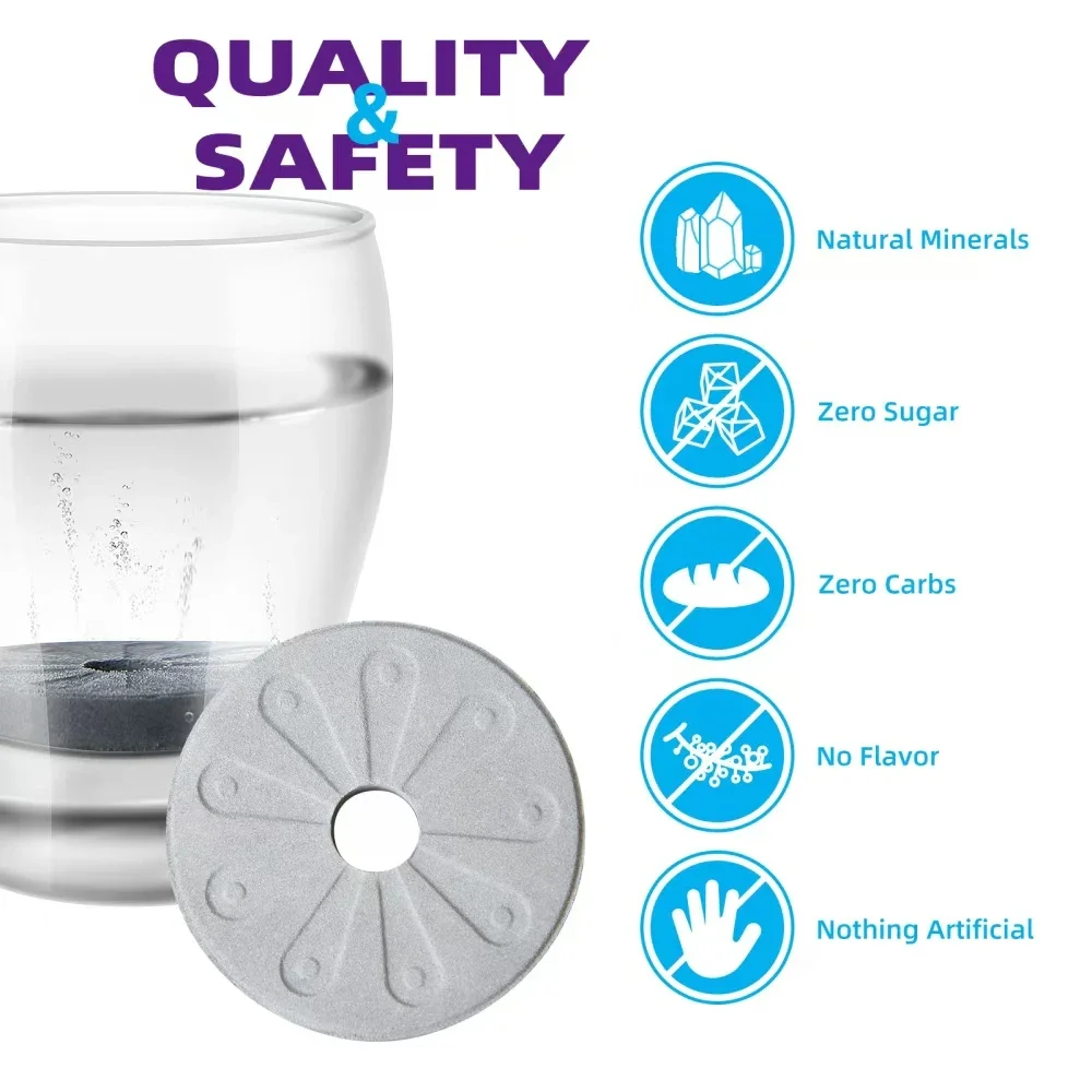 2pcs/Lot Hydrogen Water Tablets Set Disco Alkaline Water Maker Rich Oxygen Cup Generator with Aluminum Foil Bag