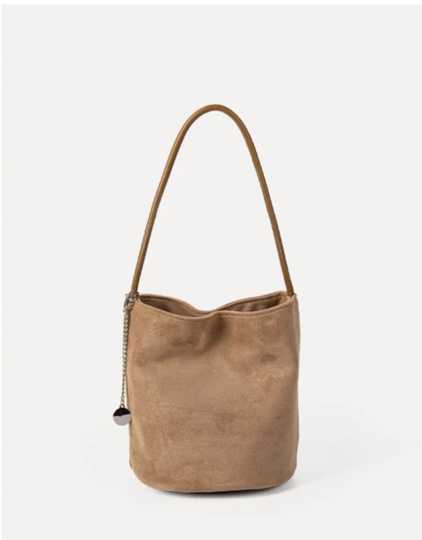 Sac à bandoulière simple en daim souple pour femme, nouvelle niche japonaise coréenne automne-hiver 2024, simple et polyvalent_voghion.com