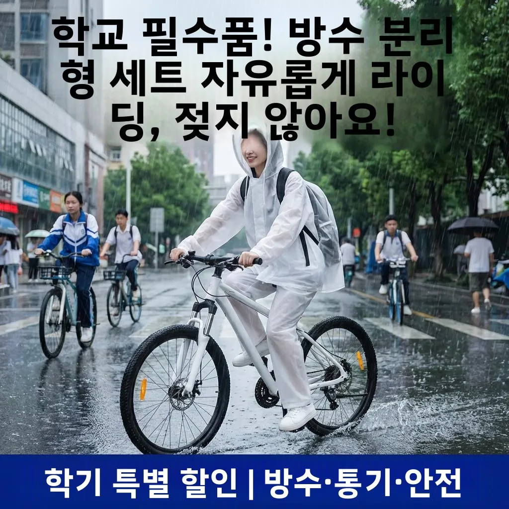 학생용 두꺼운 롱 레인코트, 휴대용 전신 방수 자전거 레인코트 (남녀공용)