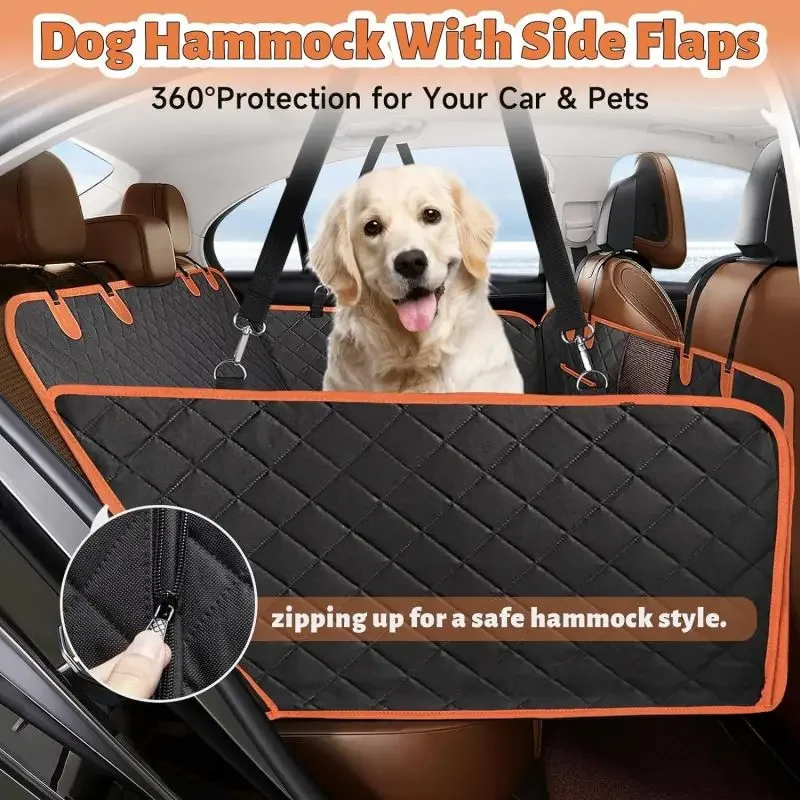 Hard Bottom Dog Car Seat Cover Car Back Seat Extender Dogs Waterproof Cover for Back Fit for All Cars, dog car seat cover