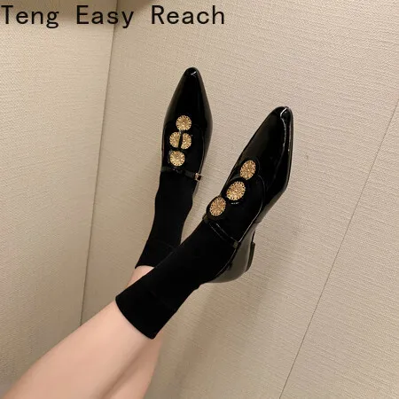 Low Heels Mary Janes Shoes for Women Dress Pump 2024 Sheep Genuine Leather Women's Heeled Party Office Wedding Lolita Shoes Lady