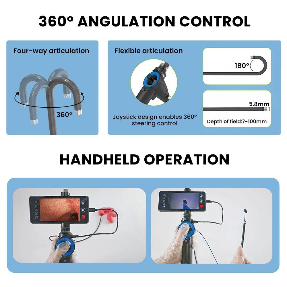 veterinary video Laryngoscope gastrointestinal/bronchus endoscopy with 360° rota