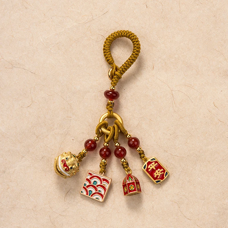 Enamel Handmade Braided Rope Keychain Pendant Creative Men and Women Car Key Chain Ring Bag Ornaments