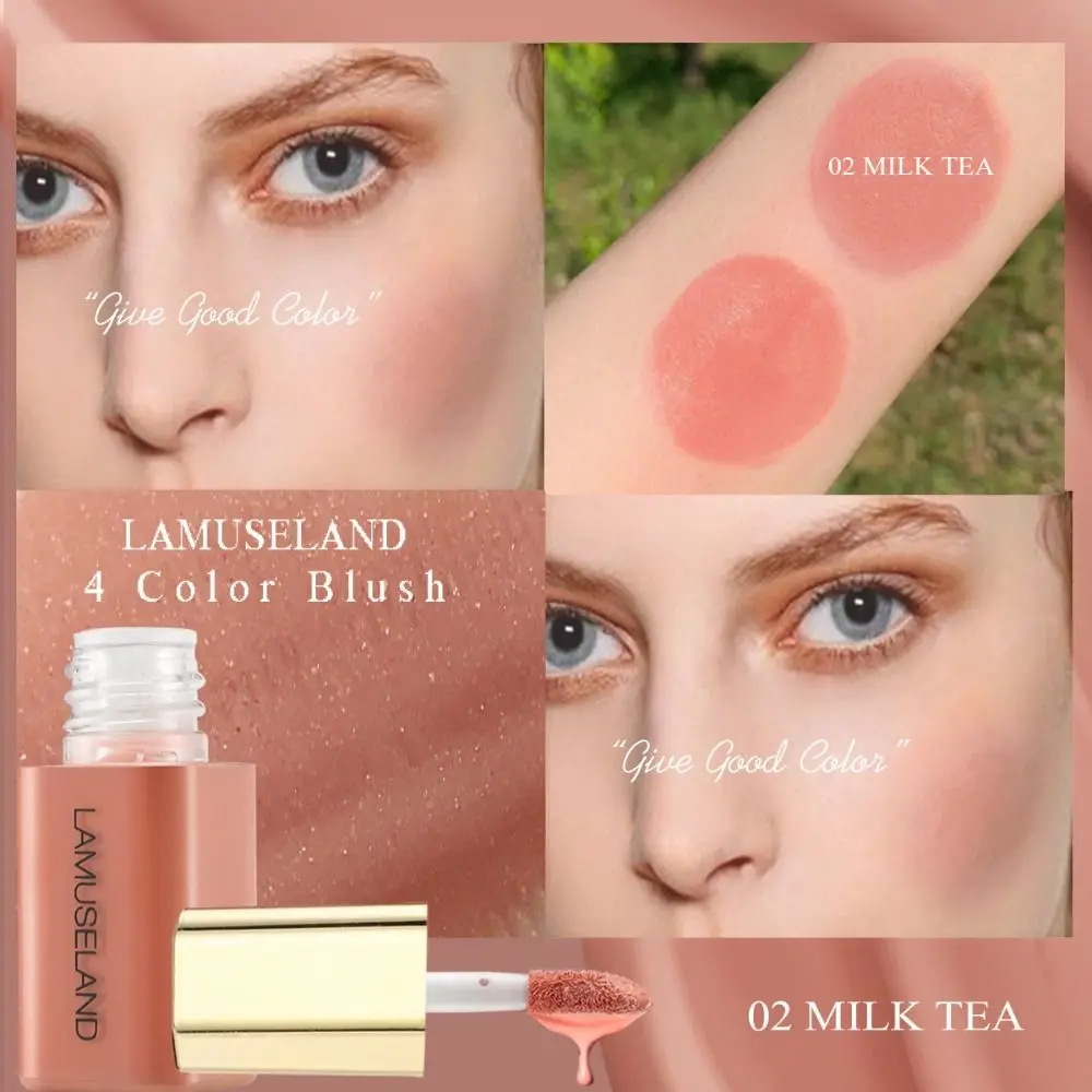 Women Mini Liquid Blusher Silky Smooth Matte Long lasting Blush Highlighter Stick Waterproof Cheek Eye Mousse Face Blush blush stick liquid blush facial blusher