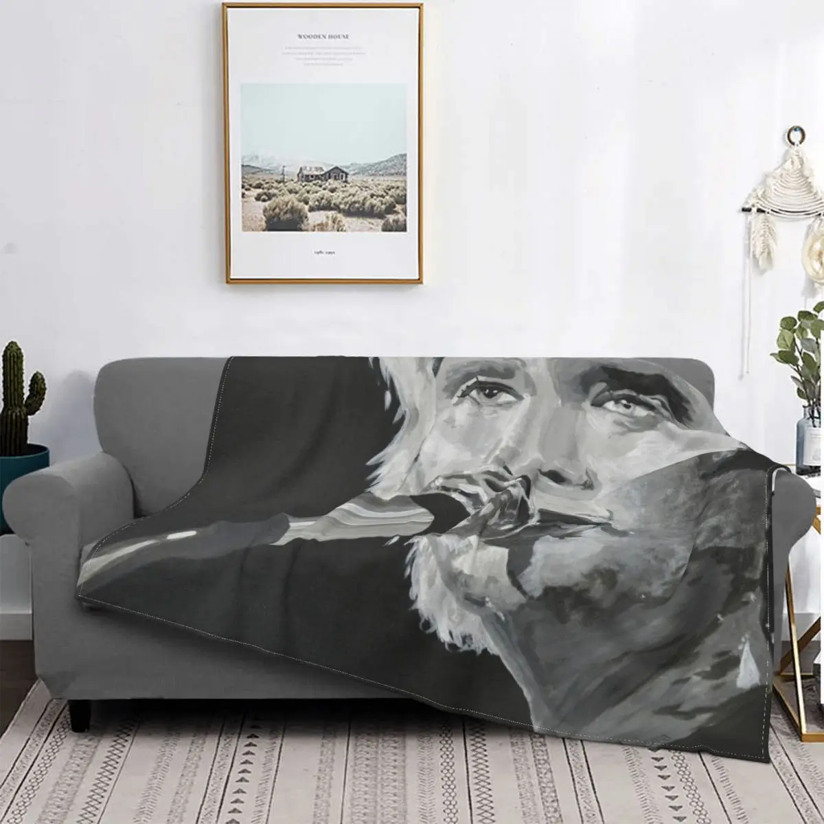 

Singer Johnny Painting Fan Blankets Velvet Spring Autumn Christmas Multi-function Soft Throw Blankets for Bed Travel Bedspread