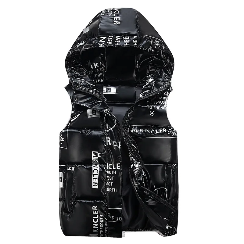 Children Vest Children's Vest for Boys Girls With Hood Outerwear Kids Printed Coat Sleeveless Down Jacket Winter Waterproof Waistcoat Warmer