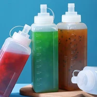 600/800/1000ML Squeeze Sauce Bottles Condiment Dispenser Large Mouth Dustproof Kitchen Seasoning Salad Sauce Olive Oil Bottle 2