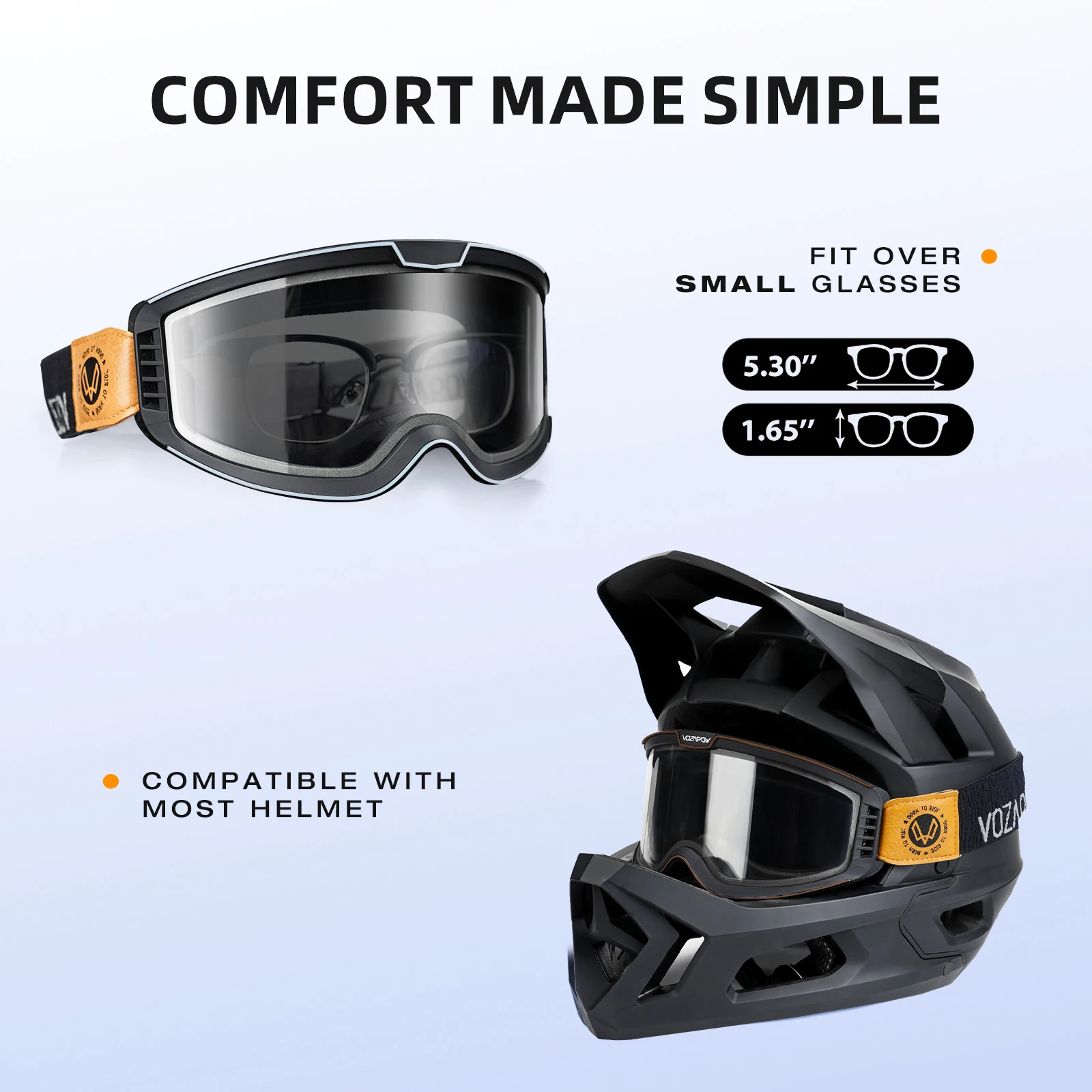 3 IN 1 Motorcycle Goggles Retro Cycling Sunglasses Anti-Fog Windproof Polarized Motocross Riding