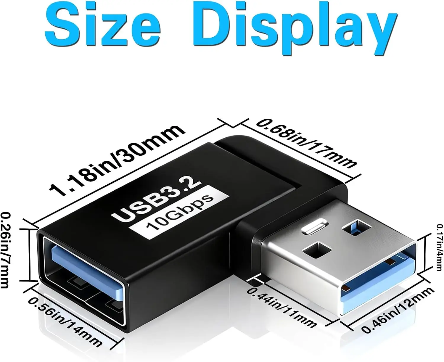 High-Speed USB 3.2 Male A to Female C Adapter, 10Gbps Data Transfer Converter