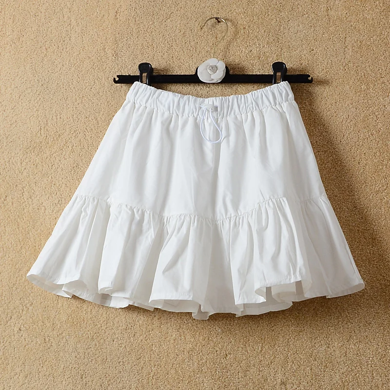 

Women's Skirt Summer Mini Elastic Waist High Waist Ruffel A-line Harajuku Cute Kawaii Falda Short skirt woman Clothing