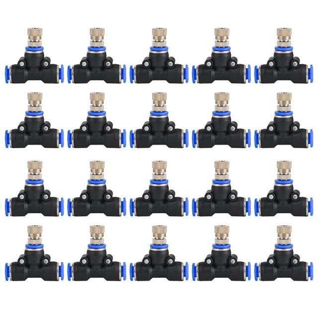 20Pcs Low Pressure Misting Cooling System Atomizing Nozzle 6mm Slip Lock Quick Connectors Humidify Watering Landscapingc Sprayer