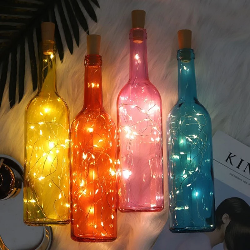 2M LED Wine Bottle Lights Cork Battery Powered Garland DIY Christmas String Lights For Party Halloween Wedding Decoracion