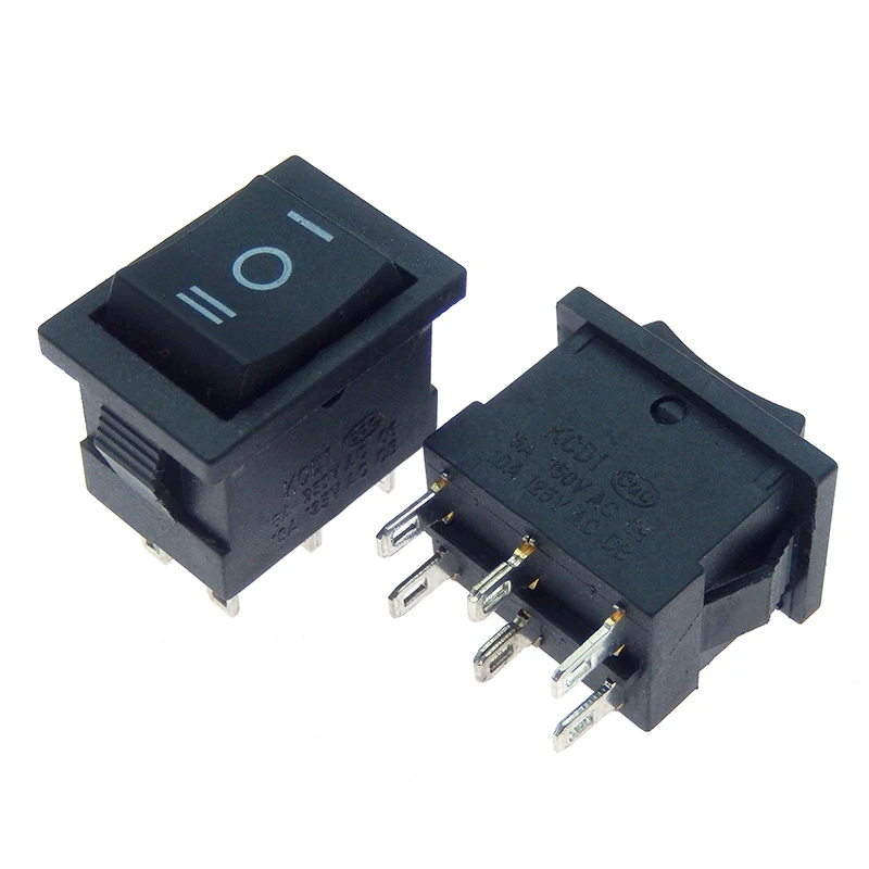 Push Button Switch KCD1 2pin 3pin 4pin 21*15mm ON-OFF boat car rocker switch 6A/250V AC 10A/125V AC with red blue green and yellow light 5PCS