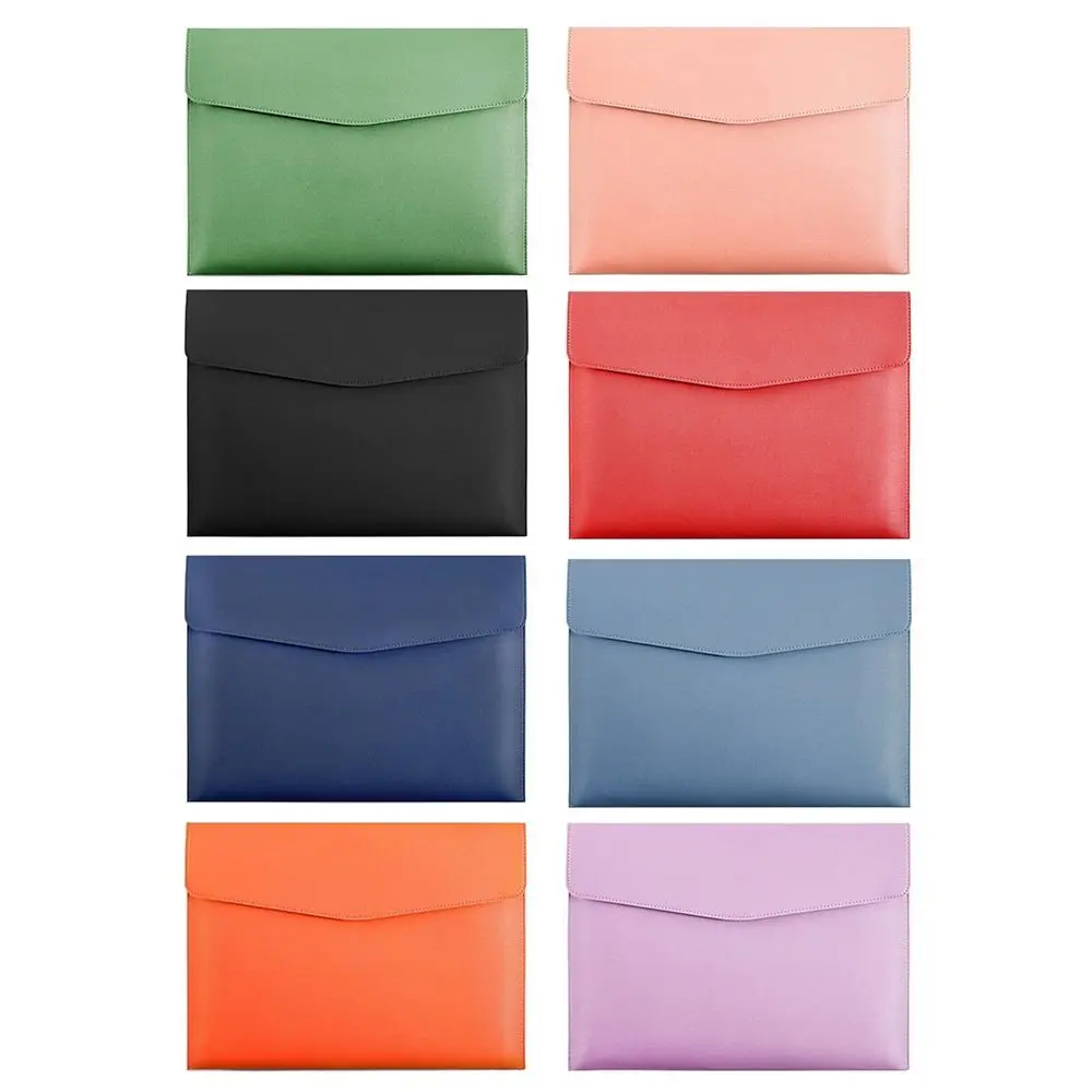 High Quality A4 Leather Document Pouch Large Capacity Leather File Folder Briefcase File Bag File Organizer Pouch Document Bag