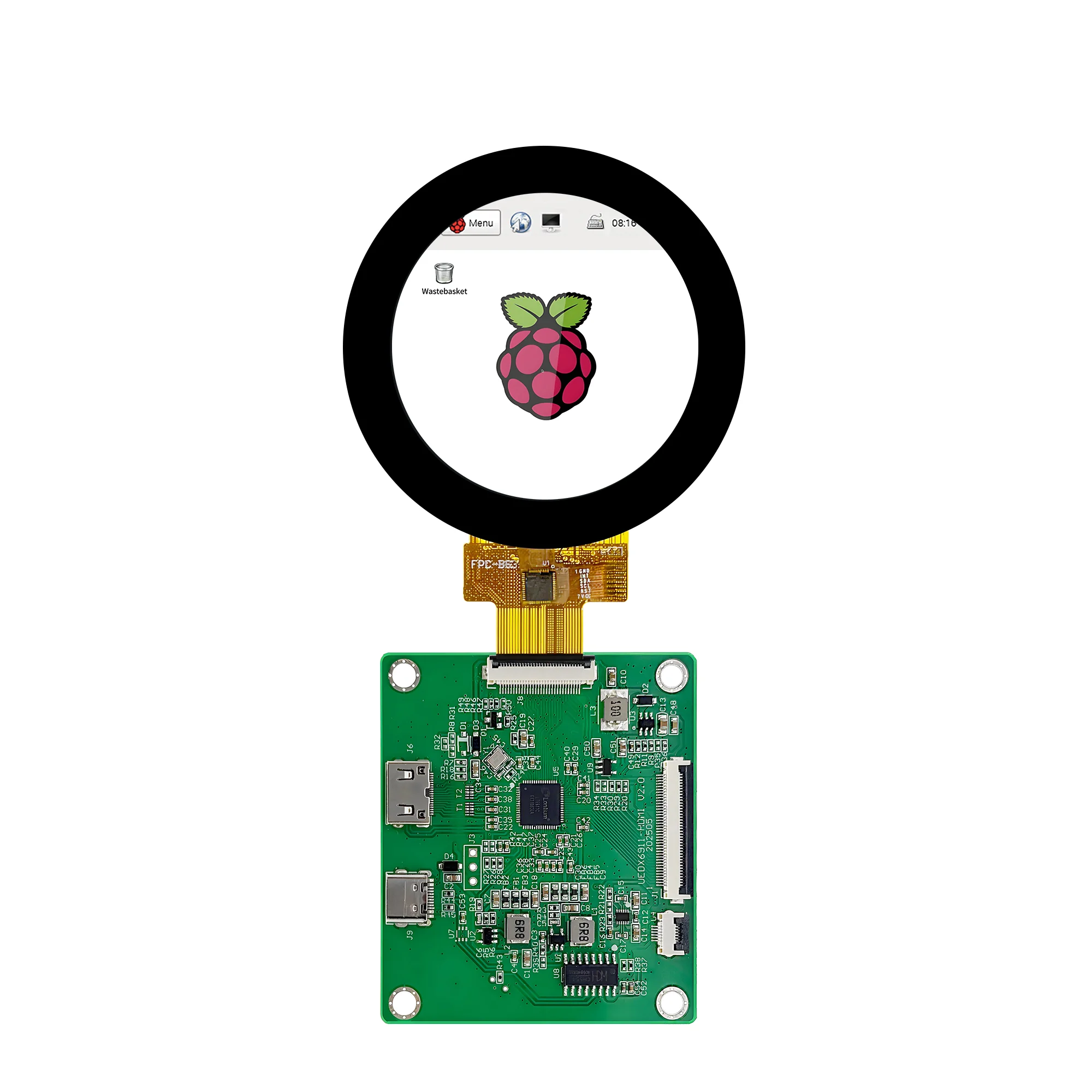 Knob Raspberry Pi 2.1 inch 480*480 Touch Round Circular IPS Color LCD Display Rotate Knob ...