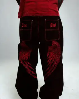 American-style / embroidered / loose / baggy / unisex street casual jeans Affliction New Jeans. 1
