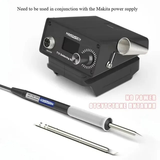 T12 Digital Soldering Station with LCD Temp Control - Portable Rework Tool Kit for Electronics Repair (No Power Supply Included)