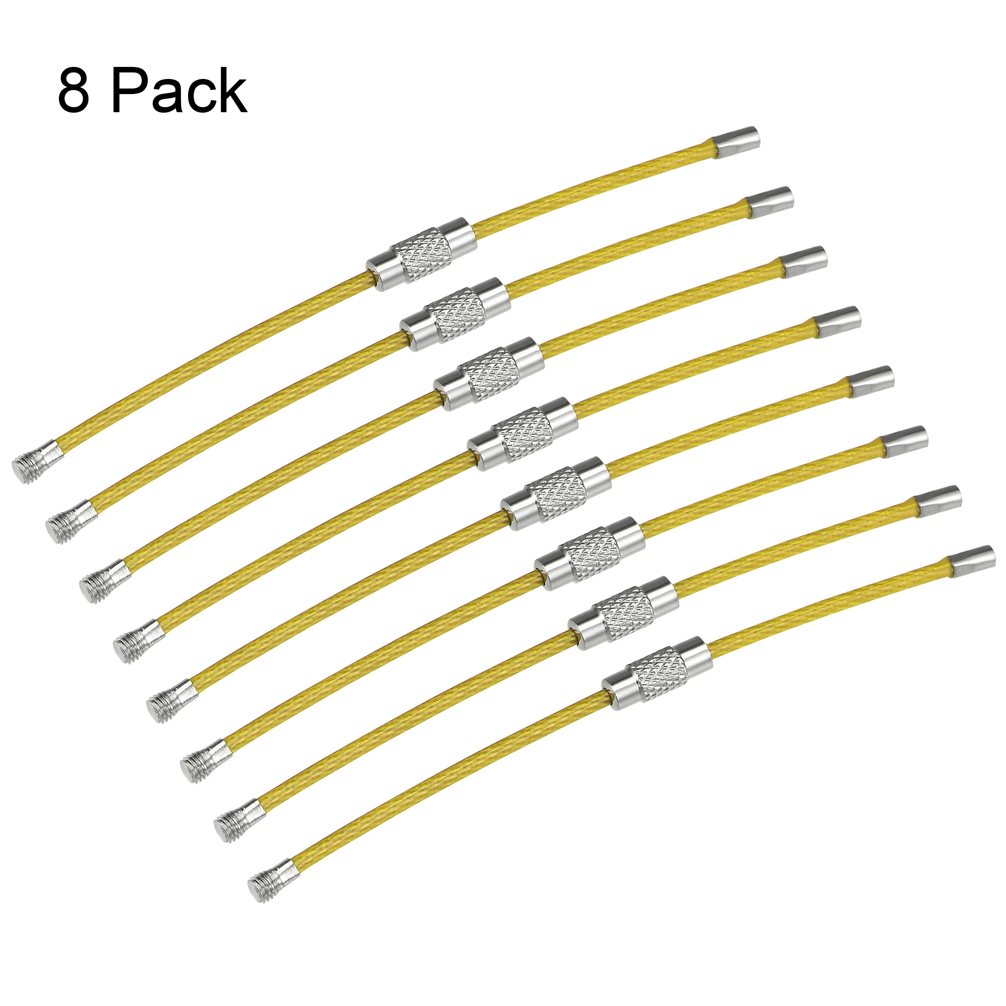 uxcell Wire Keychain Key Ring Loop Cable for Handbag Lanyard Zipper PVC Coated Stainless Steel 2