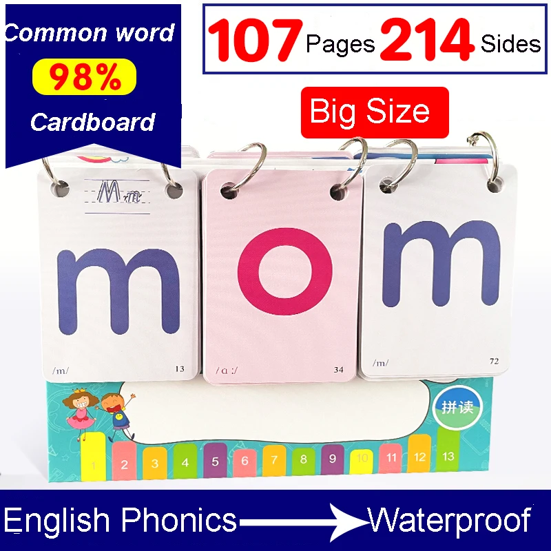 107 pz/set English Phonics ortografia calendario da tavolo per bambini Child Learning Word Flashcard Education Toys for Girl Boy Gifts