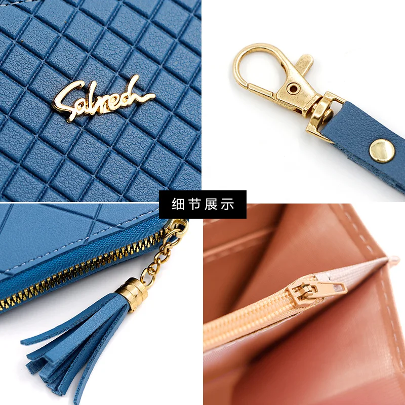 Zipper Money Coin Purse Women Card Holder Long PU Leather Clutch Wallet Large Capacity Lady Wristlet Phone HandBags Money Pocket 3