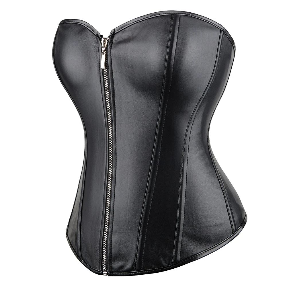 Corset Bustier Top Waist Corset Lace Corset Push Up Women Faux Leather G String 834#