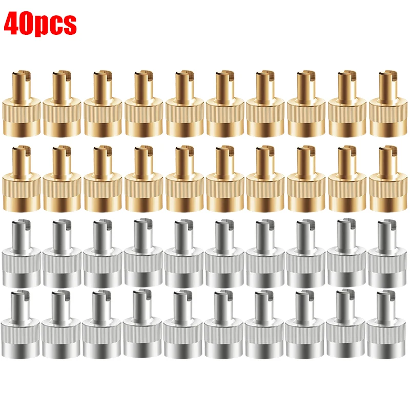 Copper Slotted Head Tire Valve Stem Caps with Core Remover Tool (10/40pcs) - Premium Air Valve Caps