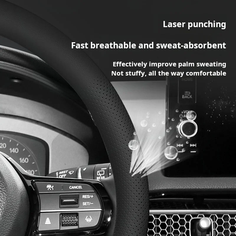 Car steering wheel cover Nappa leather grain ultra-thin car accessories interior handle set four seasons general