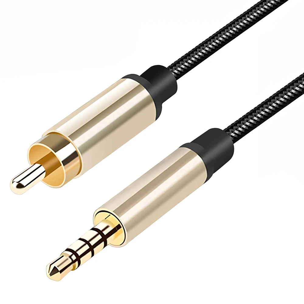 RCA Koaxial auf 3,5 mm TRRS Kabel für Telefon Laptop TV Auto S/PDIF Adapter Konverter 3,5 mm Klinke Phono Stecker 0,5/1/2/3/5 Meter lang