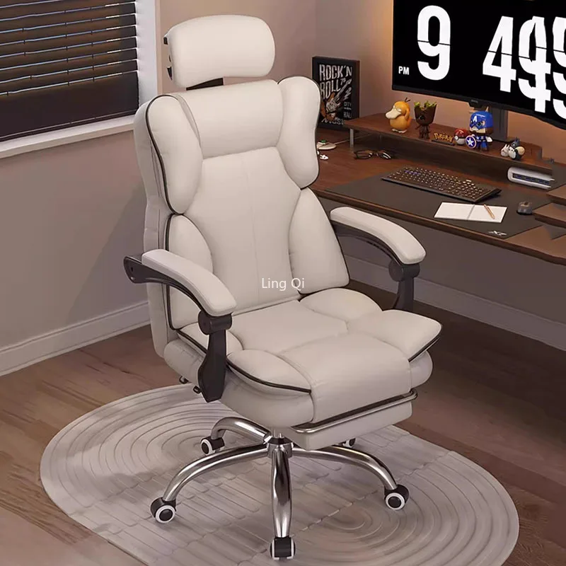 normal extender chair taller wheels boys bedroom mobile gaming chair lazy study nordic high chaises de bureau office furniture Mobile Bedroom Lazy Office Chair Comfy White Free Shipping Study Computer Gaming Chair Boys Home Bureau Meuble Chair Furniture