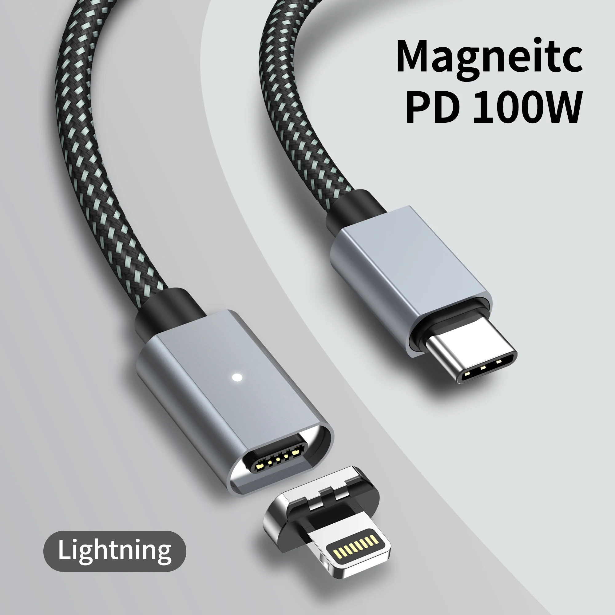 1.5m Magnetic USB-C to USB-C Fast Charging Cable, 100W Power Delivery