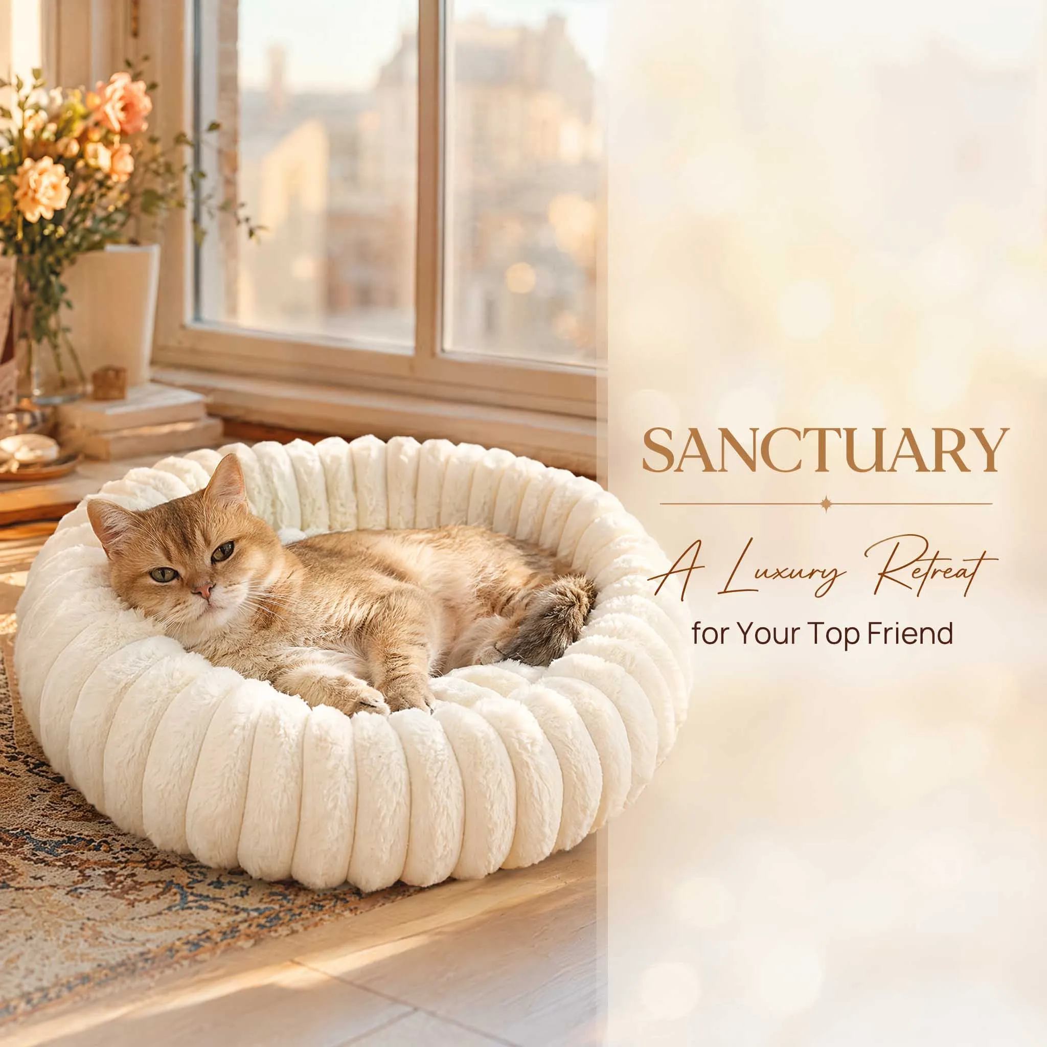 Ultra Soft Round Donut Pet Bed For Small And Medium Cats And Dogs_voghion.com