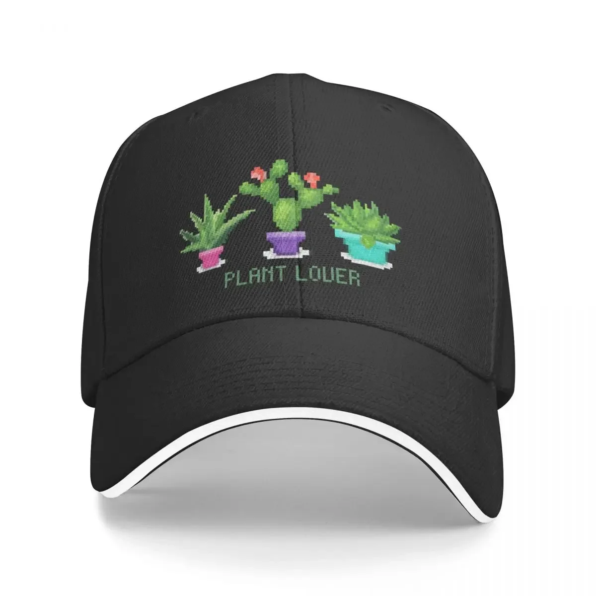 

New Retro Pixel Art Plant Lover Design Baseball Cap Hood Fluffy Hat Golf Luxury Woman Cap Men's