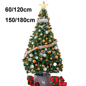 Christmas Trees Ornaments 120/150/180cm Christmas Tree Decoration Set Living Room Home Decor New Year Party Pinecone Drop Ship