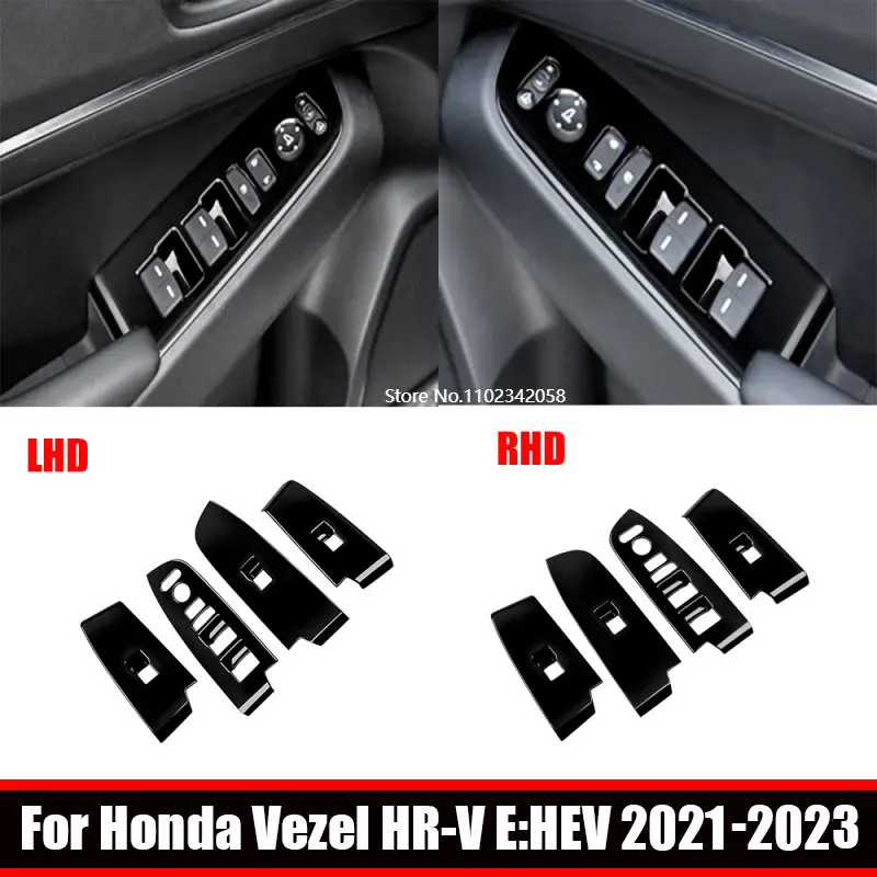 

RHD LHD For Honda Vezel HR-V E:HEV 2021 2022 2023 ABS Window Glass Lift Button Trim Switch Cover Door Armrest Panel Sticker