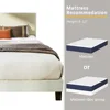Bed Frame Upholstered Bed Frame Platform with Adjustable Headboard Linen Fabric Headboard Wooden Slats Support 5