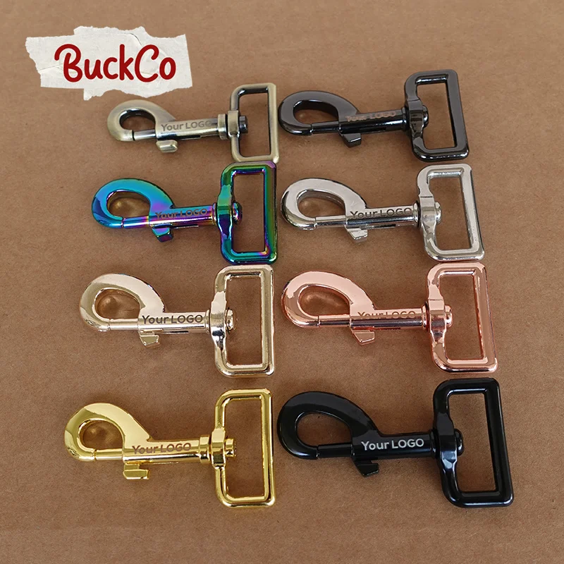 

10pcs/lot Engraved 8 kinds of color metal plating hook buckle 30mm rotatable hardware for DIY dog collar backpack strap