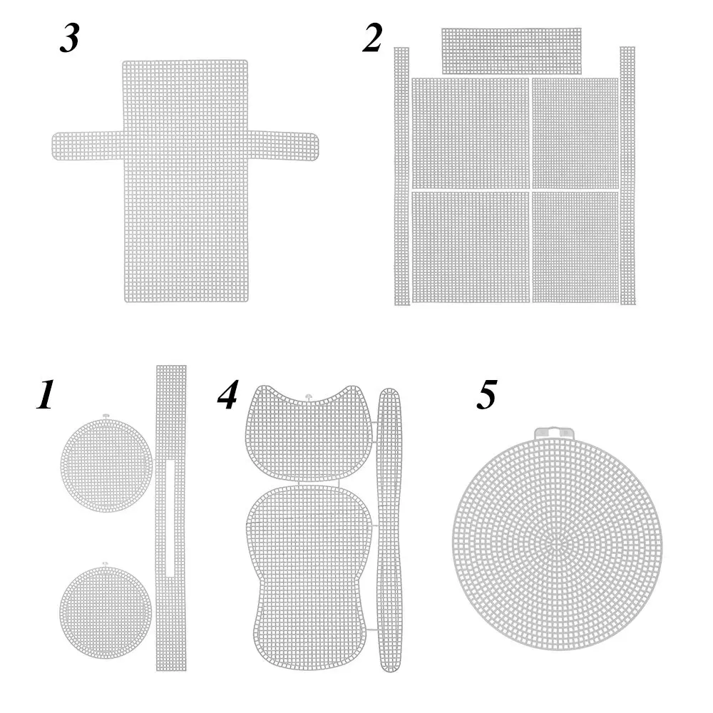 Craft Supplies Plastic Mesh Cloth Latch Hook Bags Making DIY Handcraft Bags Weaving Material Grid Hook Crafts Sewing Accessories