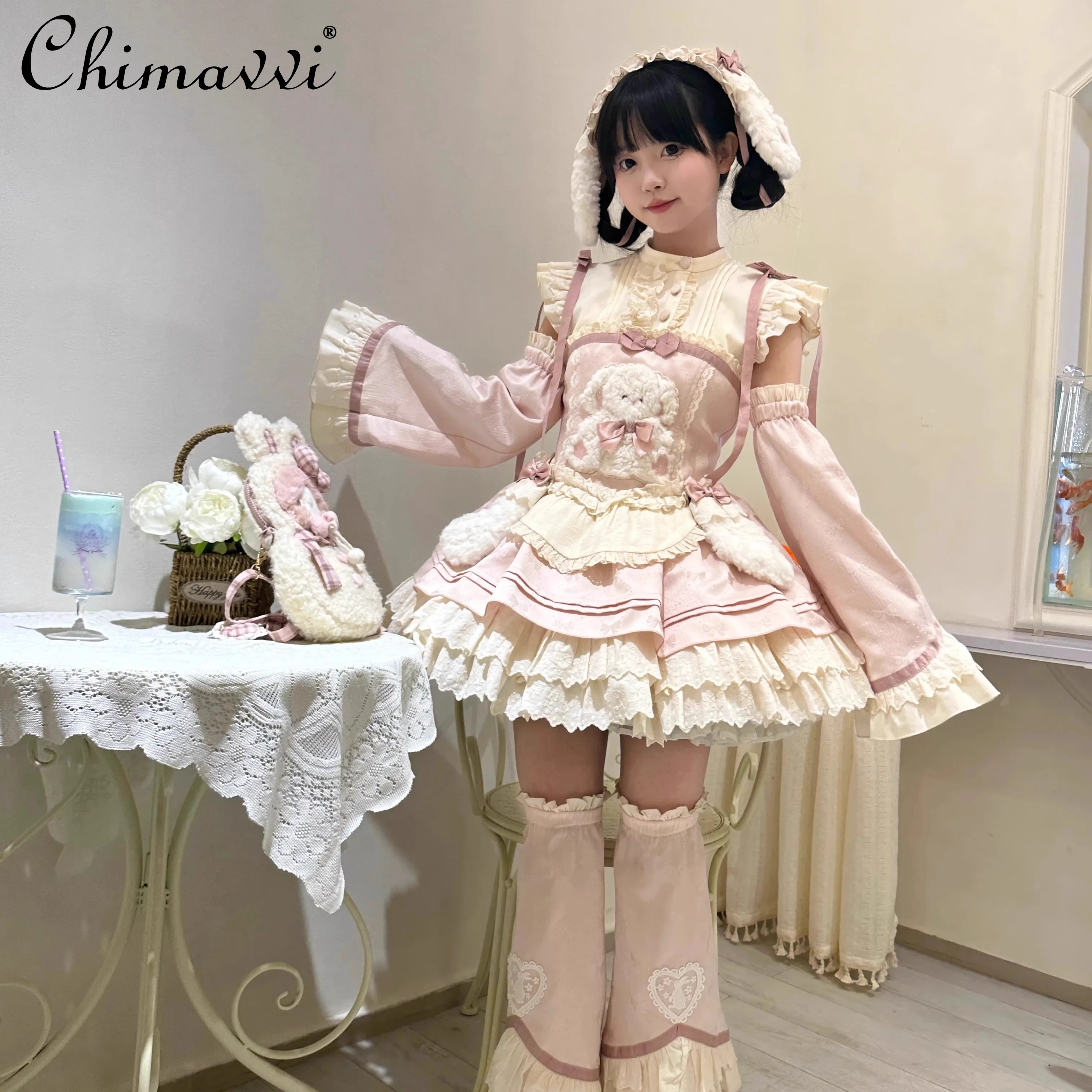 Pink Lolita Sweet Girl Doll Daily Lolita Dress Spring and Summer