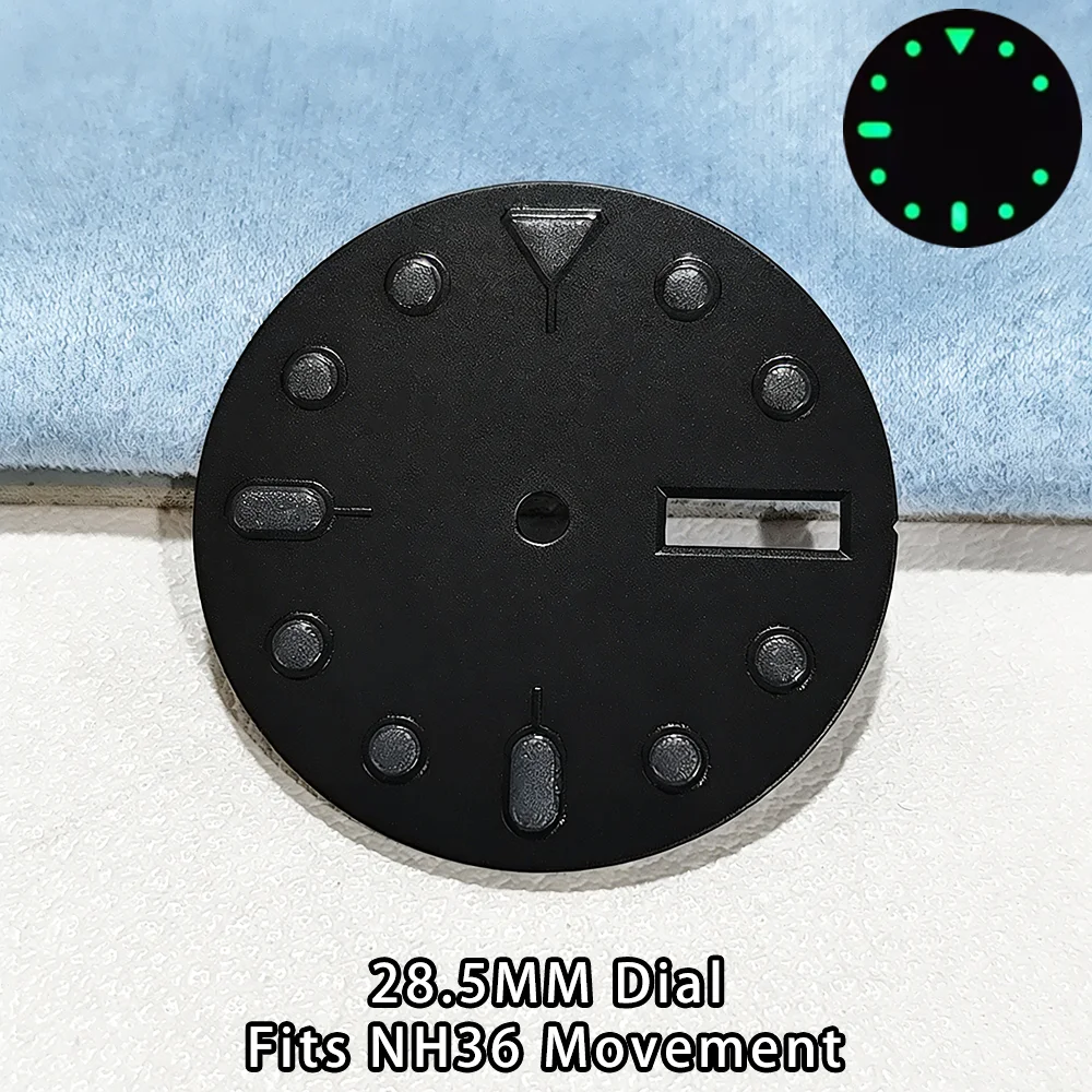 Green Luminous Watch Dial with Single/Dual Calendar Display - 28.5mm Accessory