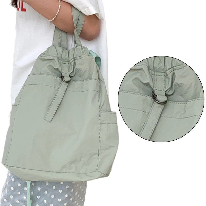 Women Backpack Travel Backpack Solid Color Shoulder Bag Nylons Backpack Student School Backpack Casual Daypacks