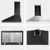 Range Hood Black,Wall Mounted Range Hood 30 inches,Black Kitchen Hoods with Touch Controls,Stainless Steel Range Hood 5
