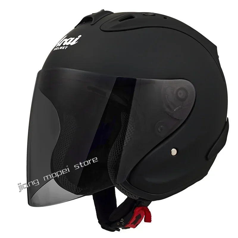 

3/4 Half Helmet Motorcycle Ram4 SZ Hat Summer Season Safety Single Len Motorcycle Helmet HondaGrey ECE Matte black