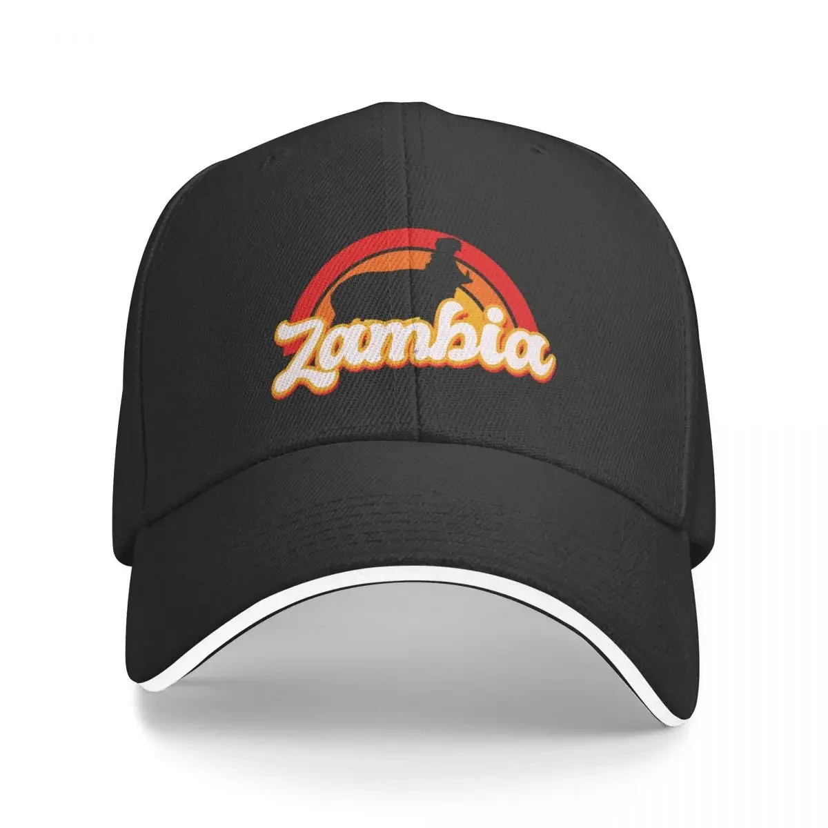 

Vintage Zambia Hippo Sunset - Retro Zambia Travel Baseball Cap black custom Hat Caps For Men Women's