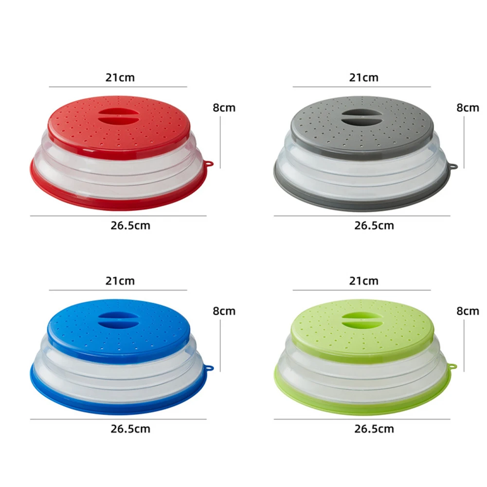 Collapsible silicone microwave cover lid colander strainer for fruit vegetables