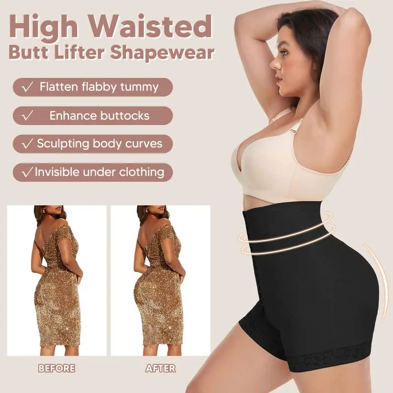 Faja Shorts Shapewear for Women Tummy Control Body Shaper Postpartum Boyshorts Butt Lifter Panties Thigh Slimmer Waist Trainer