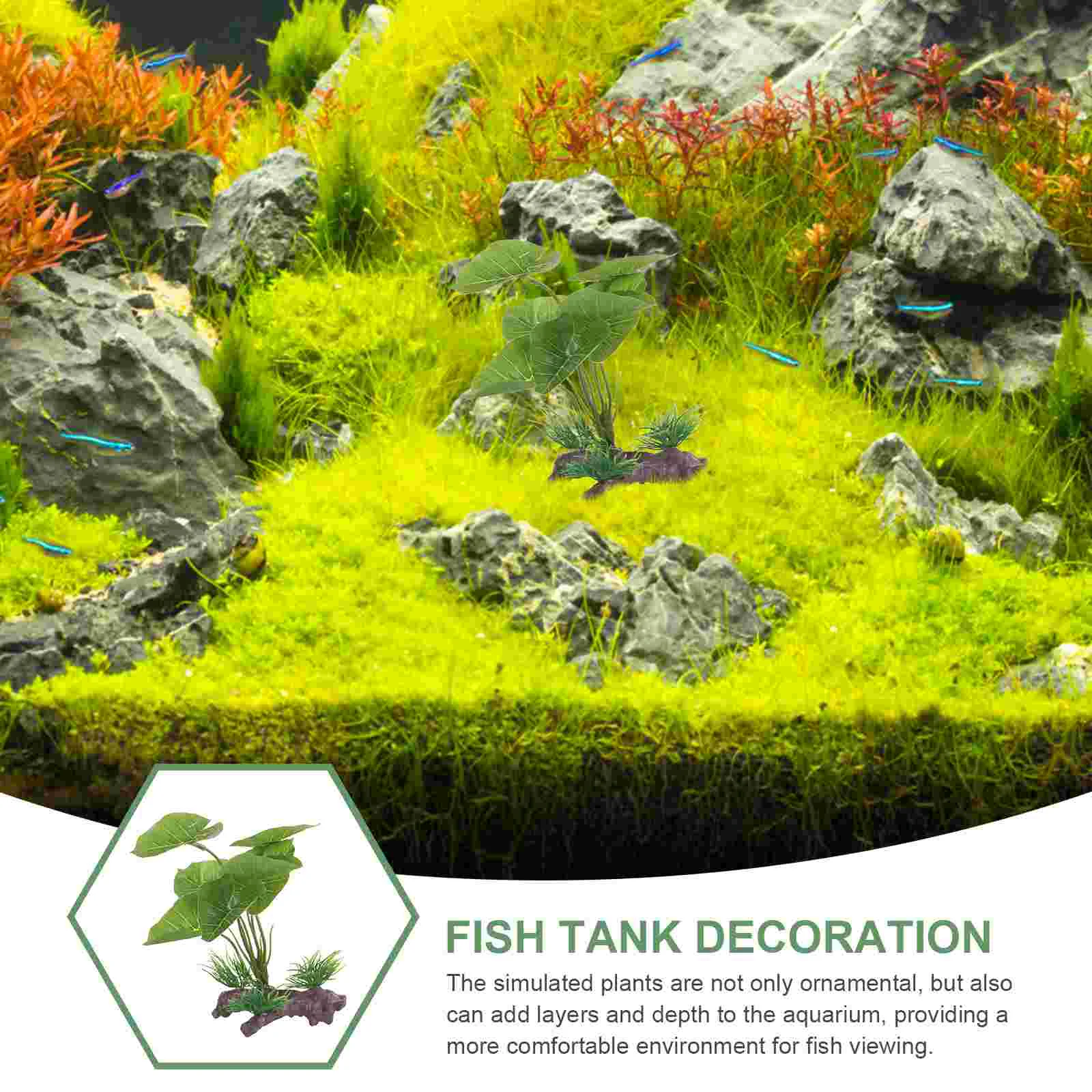 Fish Tank Artificial Water Plants Terrarium Aquarium Pots Decorations Plastic Live Small