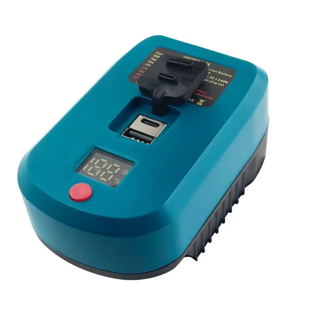 마키타/디월트/밀워키/보쉬용 타입-C 포트 및 USB 포트 QC3.0 고속 충전기 휴대용 65W 배터리 컨버터 어댑터