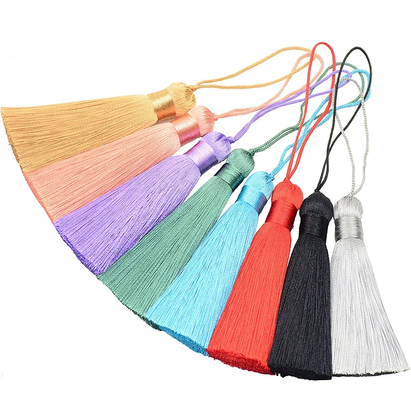Tassel Fringe Tassel Decoration Tassel Accessories Tassel Trim Mini Tassels Silky Floss Tassels 2/4Pcs 16cm Silk Tassel for Crafts Earrings Jewelry Make