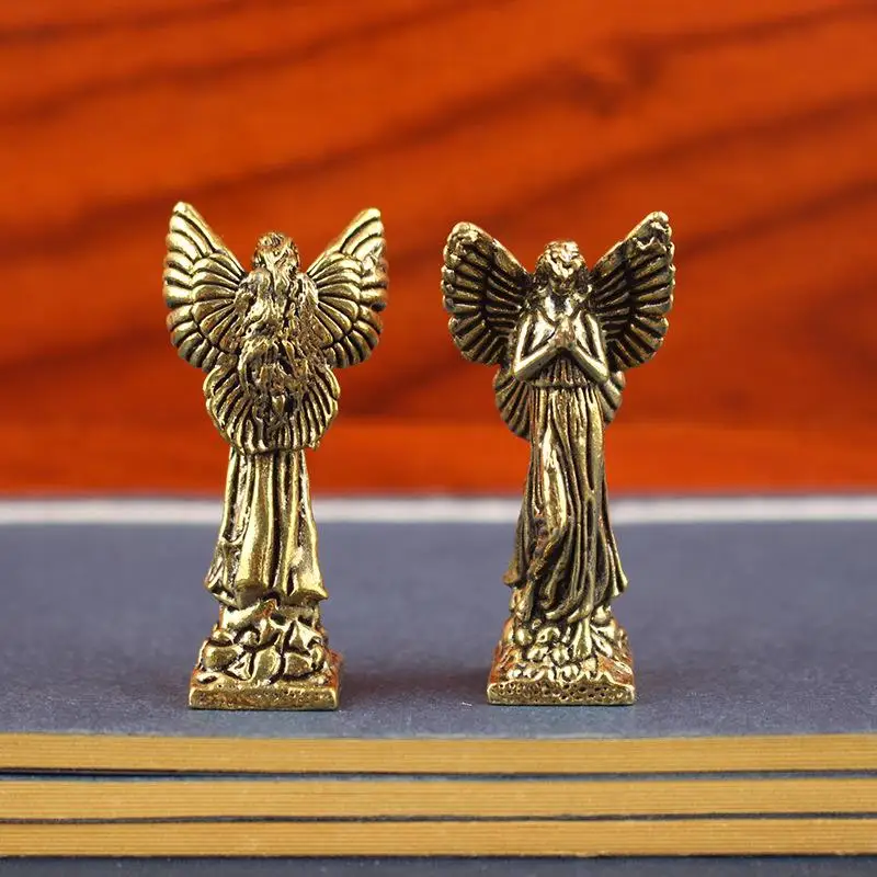 God Of Love Cupid Statue Small Ornaments Brass Guardian Angel Figurines Desktop Decorations Home Decor Accessories